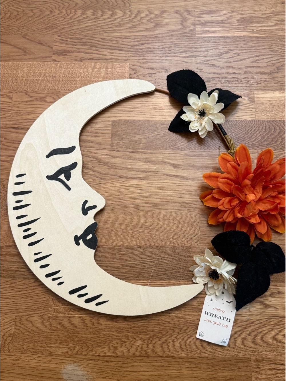 12-Inch Crescent Moon Floral Wreath